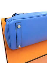 Hermes Birkin 25 Bleu Du Nord Swift Leather with Palladium Hardware Handbag