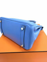 Hermes Birkin 25 Bleu Du Nord Swift Leather with Palladium Hardware Handbag