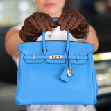 Hermes Birkin 25 Bleu Du Nord Swift Leather with Palladium Hardware Handbag