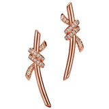 Tiffany & Co. Tiffany Knot Round Brilliant Pavé Diamond Earrings 18K Rose Gold