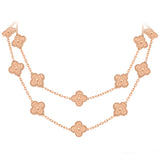 Van Cleef & Arpels Vintage Alhambra Long Necklace 20 Motifs 18K Rose Gold