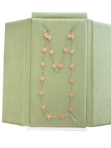 Van Cleef & Arpels Vintage Alhambra Long Necklace 20 Motifs 18K Rose Gold