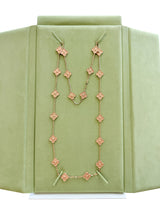 Van Cleef & Arpels Vintage Alhambra Long Necklace 20 Motifs 18K Rose Gold