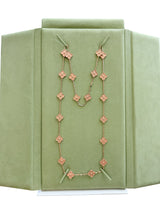 Van Cleef & Arpels Vintage Alhambra Long Necklace 20 Motifs 18K Rose Gold