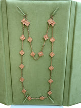 Van Cleef & Arpels Vintage Alhambra Long Necklace 20 Motifs 18K Rose Gold