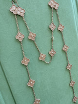 Van Cleef & Arpels Vintage Alhambra Long Necklace 20 Motifs 18K Rose Gold