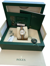 Rolex Lady-Datejust 28mm Silver Diamond Dial Yellow Gold Steel Watch 279173