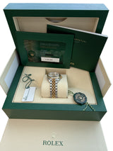 Rolex Lady-Datejust 28mm Silver Diamond Dial Yellow Gold Steel Watch 279173