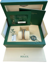 Rolex Lady-Datejust 28mm Silver Diamond Dial Yellow Gold Steel Watch 279173