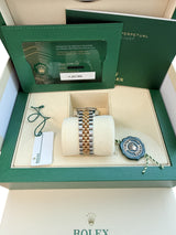 Rolex Lady-Datejust 28mm Silver Diamond Dial Yellow Gold Steel Watch 279173