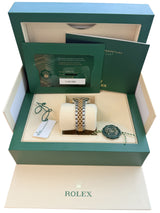 Rolex Lady-Datejust 28mm Silver Diamond Dial Yellow Gold Steel Watch 279173