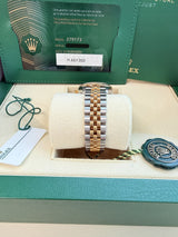 Rolex Lady-Datejust 28mm Silver Diamond Dial Yellow Gold Steel Watch 279173