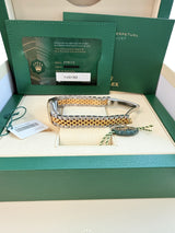 Rolex Lady-Datejust 28mm Silver Diamond Dial Yellow Gold Steel Watch 279173