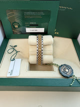 Rolex Lady-Datejust 28mm Silver Diamond Dial Yellow Gold Steel Watch 279173
