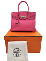 Hermès Birkin 30 Rose Shocking Swift Leather With Palladium Hardware Handbag