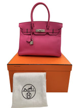 Hermès Birkin 30 Rose Shocking Swift Leather With Palladium Hardware Handbag