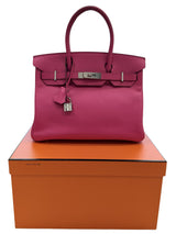 Hermès Birkin 30 Rose Shocking Swift Leather With Palladium Hardware Handbag
