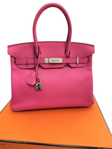 Hermès Birkin 30 Rose Shocking Swift Leather With Palladium Hardware Handbag