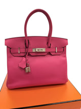 Hermès Birkin 30 Rose Shocking Swift Leather With Palladium Hardware Handbag