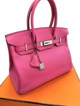 Hermès Birkin 30 Rose Shocking Swift Leather With Palladium Hardware Handbag