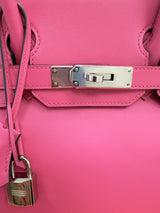 Hermès Birkin 30 Rose Shocking Swift Leather With Palladium Hardware Handbag