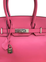 Hermès Birkin 30 Rose Shocking Swift Leather With Palladium Hardware Handbag