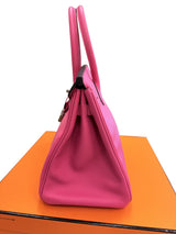 Hermès Birkin 30 Rose Shocking Swift Leather With Palladium Hardware Handbag