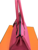 Hermès Birkin 30 Rose Shocking Swift Leather With Palladium Hardware Handbag