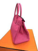 Hermès Birkin 30 Rose Shocking Swift Leather With Palladium Hardware Handbag