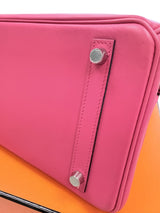 Hermès Birkin 30 Rose Shocking Swift Leather With Palladium Hardware Handbag