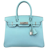 Hermès Birkin 30 Blue Atoll Epsom Leather With Palladium Hardware