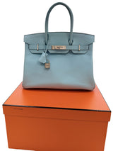 Hermès Birkin 30 Blue Atoll Epsom Leather With Palladium Hardware