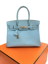 Hermès Birkin 30 Blue Atoll Epsom Leather With Palladium Hardware