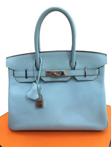 Hermès Birkin 30 Blue Atoll Epsom Leather With Palladium Hardware