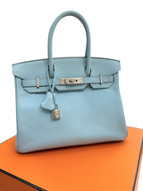 Hermès Birkin 30 Blue Atoll Epsom Leather With Palladium Hardware