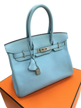 Hermès Birkin 30 Blue Atoll Epsom Leather With Palladium Hardware