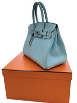 Hermès Birkin 30 Blue Atoll Epsom Leather With Palladium Hardware