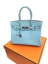 Hermès Birkin 30 Blue Atoll Epsom Leather With Palladium Hardware