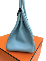 Hermès Birkin 30 Blue Atoll Epsom Leather With Palladium Hardware