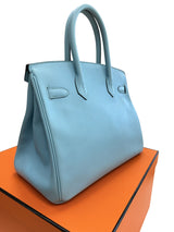 Hermès Birkin 30 Blue Atoll Epsom Leather With Palladium Hardware