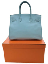 Hermès Birkin 30 Blue Atoll Epsom Leather With Palladium Hardware