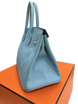 Hermès Birkin 30 Blue Atoll Epsom Leather With Palladium Hardware