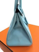 Hermès Birkin 30 Blue Atoll Epsom Leather With Palladium Hardware