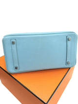 Hermès Birkin 30 Blue Atoll Epsom Leather With Palladium Hardware