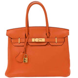 Hermès Birkin 30 Orange Togo Leather With Gold Hardware Handbag