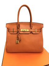 Hermès Birkin 30 Orange Togo Leather With Gold Hardware Handbag