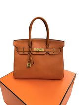 Hermès Birkin 30 Orange Togo Leather With Gold Hardware Handbag