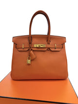 Hermès Birkin 30 Orange Togo Leather With Gold Hardware Handbag