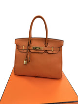 Hermès Birkin 30 Orange Togo Leather With Gold Hardware Handbag