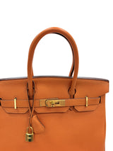 Hermès Birkin 30 Orange Togo Leather With Gold Hardware Handbag